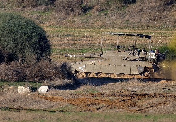 An Israeli tank operates near Gaza: PHOTO: Reuters