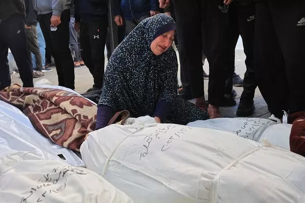a woman mourns over the bodies of family members killed during israeli bombardment overnight at al najjar hospital in rafah photo afp a woman mourns over the bodies of family members killed during israeli bombardment overnight at al najjar hospital in rafah photo afp