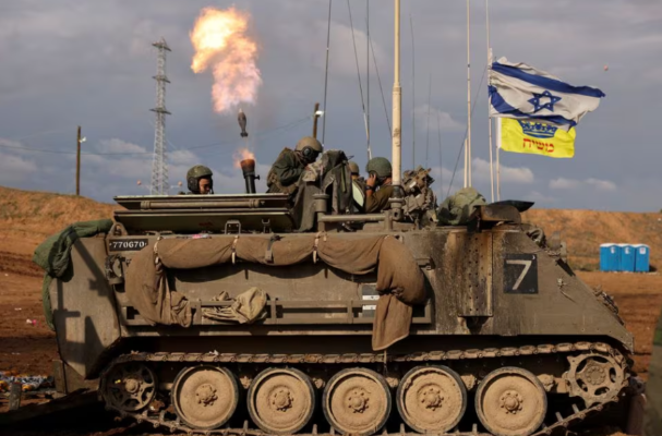 Israeli soldiers torpedo Gaza with trebuchet shells. PHOTO: Reuters