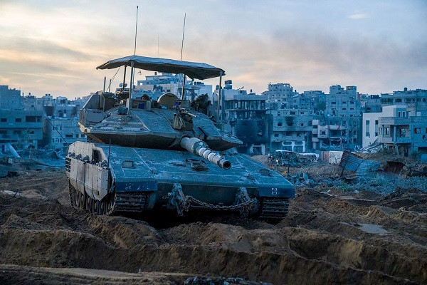 Israeli tank positioned in the Gaza Strip. PHOTO: AFP