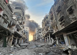 un stands paralysed as the world burns