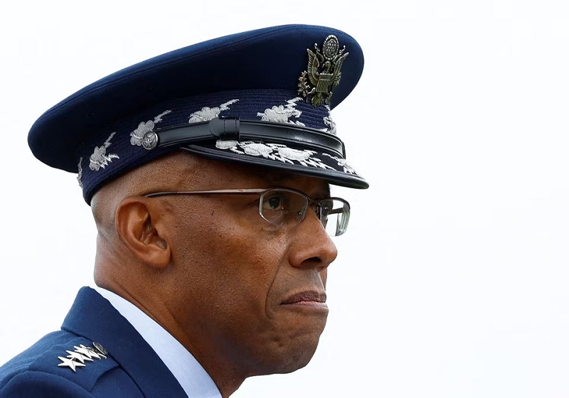 21st chairman of the joint chiefs of staff general charles q brown jr at summerall field at joint base myer henderson hall arlington virginia us september 29 2023 photo reuters