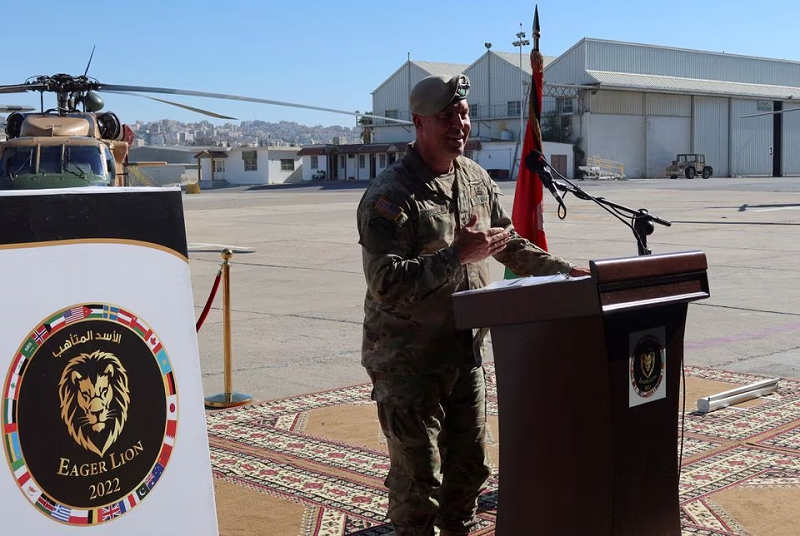 general michael erik kurilla commander of us central command speaks during a news conference jordan september 12 2022 photo reuters