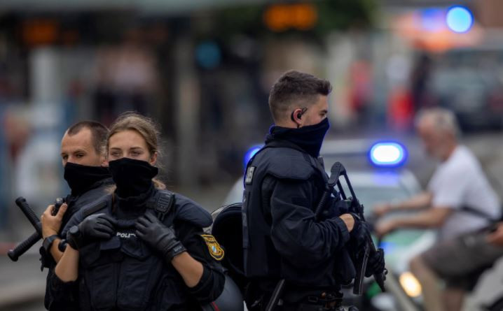 police secures the area in the german town of wuerzburg germany june 25 2021 during a major operation in which police arrested a suspect after local media had earlier reported multiple stabbings photo reuters