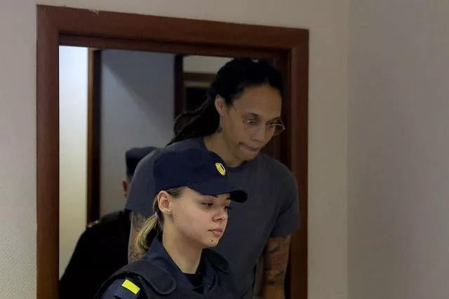 us basketball player brittney griner who was detained at moscow s sheremetyevo airport and later charged with illegal possession of cannabis is escorted before a court hearing in khimki outside moscow russia august 4 2022 photo reuters us basketball player brittney griner who was detained at moscow s sheremetyevo airport and later charged with illegal possession of cannabis is escorted before a court hearing in khimki outside moscow russia august 4 2022 photo reuters
