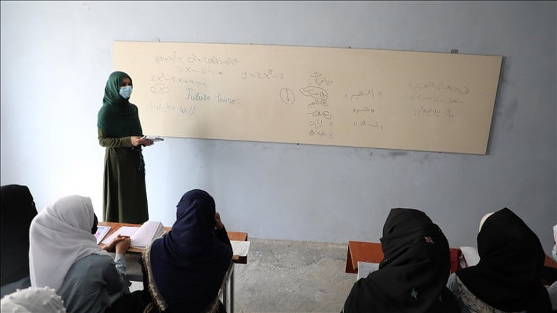 girls studying in a classroom in afghanistan photo anadolu agency