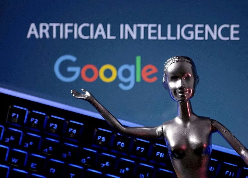 google logo and ai artificial intelligence words are seen in this illustration taken may 4 2023 photo reuters