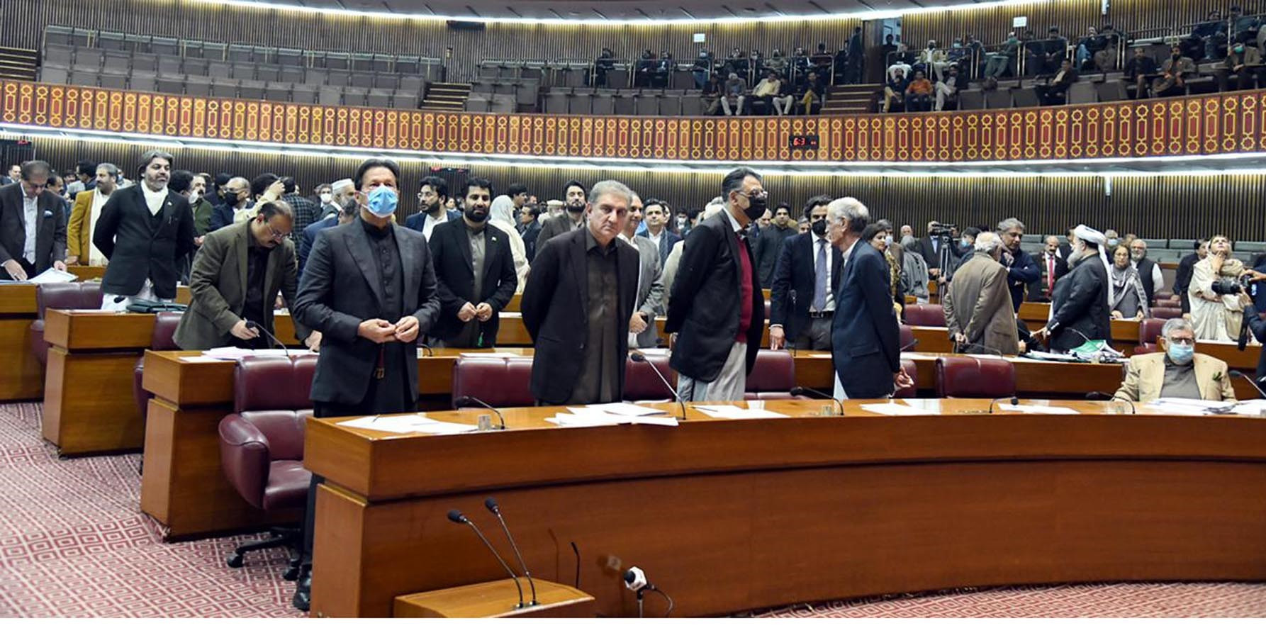 prime minister imran khan during voting at the national assembly on jan 13 2022 photo app