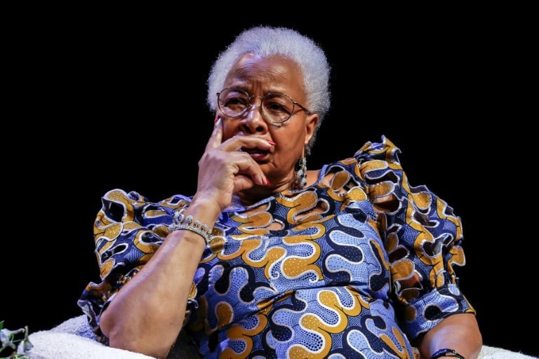 Nelson Mandela’s widow Graca Machel listens to Malala give her lecture. PHOTO: AFP