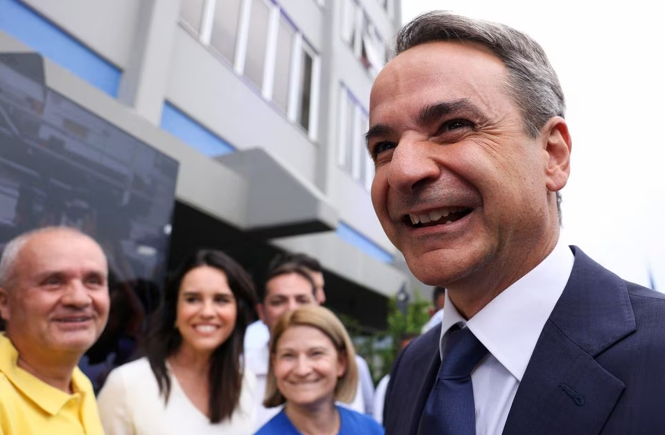 new democracy conservative party leader kyriakos mitsotakis arrives at the party s headquarters during the general election in athens greece june 25 2023 reuters photo