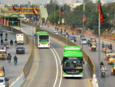 a large number of citizens travelled on the green line buses from morning till night photo express