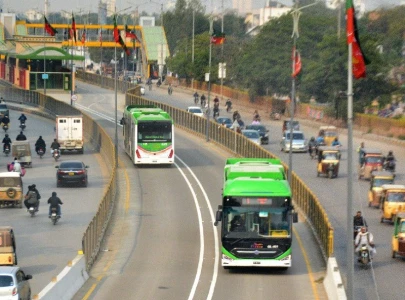 fully functional green line buses hit karachi roads