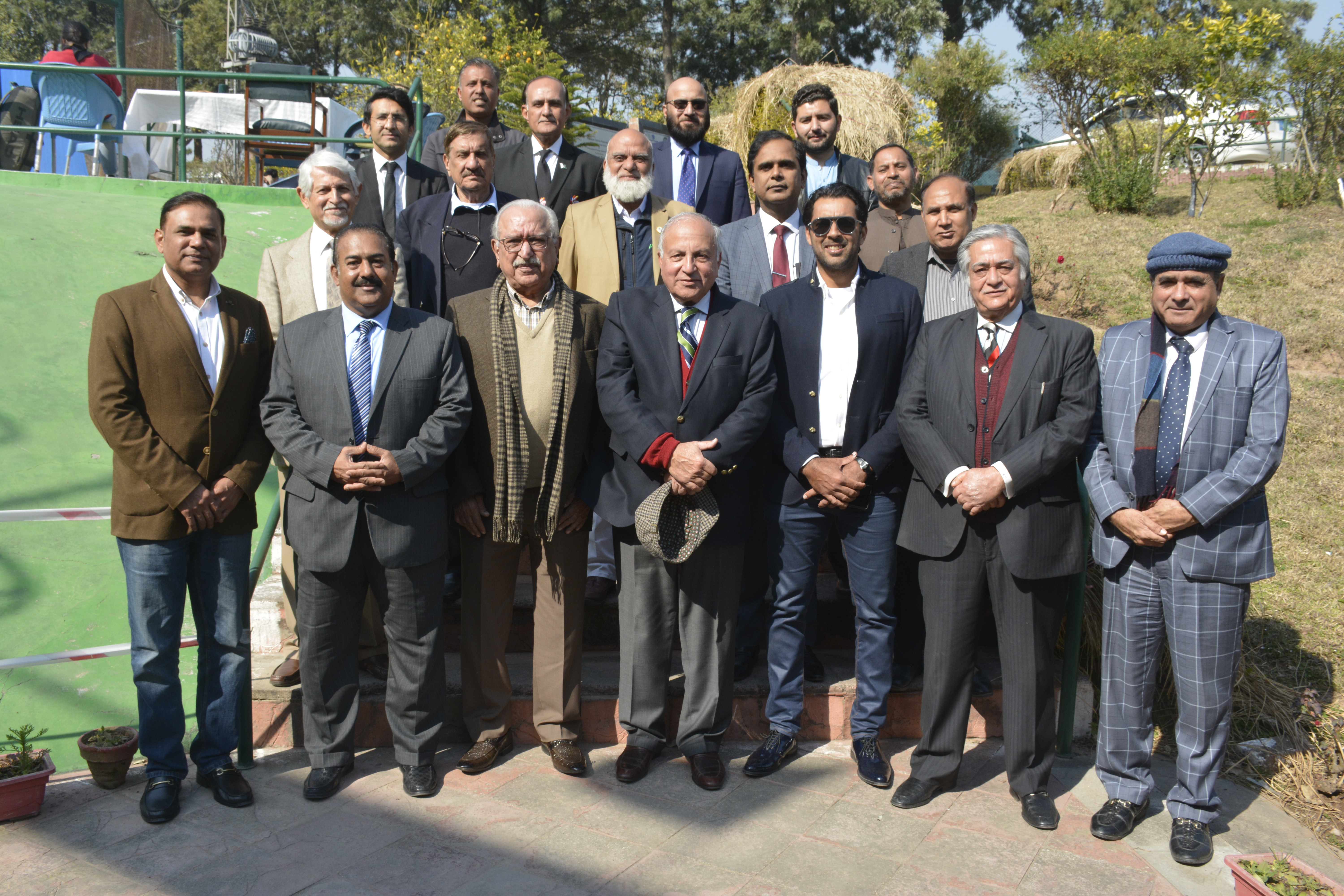 aisamul haq qureshi third from right with other members of the body on election day in islamabad photo courtesy ptf