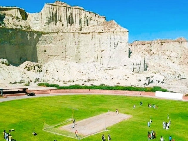 the picturesque gwadar cricket stadium hosted its first ever exhibition match photo twitter cturnerfcdo