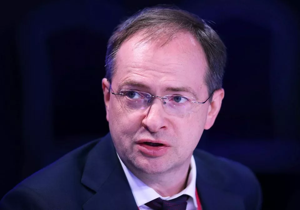 russia s presidential aide vladimir medinsky attends a session of the st petersburg international economic forum spief in saint petersburg russia june 3 2021 reuters russia s presidential aide vladimir medinsky attends a session of the st petersburg international economic forum spief in saint petersburg russia june 3 2021 reuters