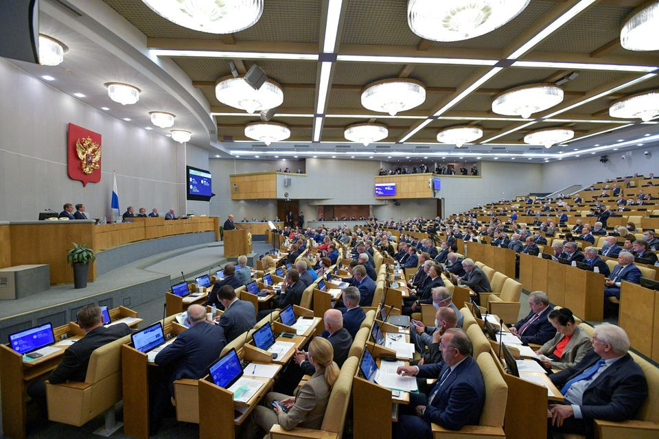 russian parliamentarians listen to prime minister mikhail mishustin during a session of the state duma the lower house of parliament in moscow russia may 12 2021 photo reuters