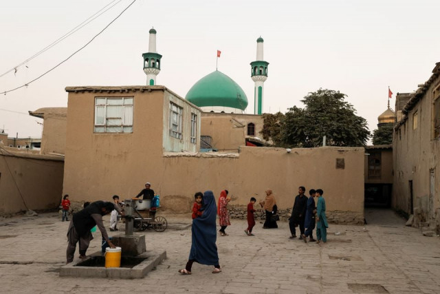 people walks in a square of an old neighbourhood of kabul afghanistan october 5 2021 photo reuters