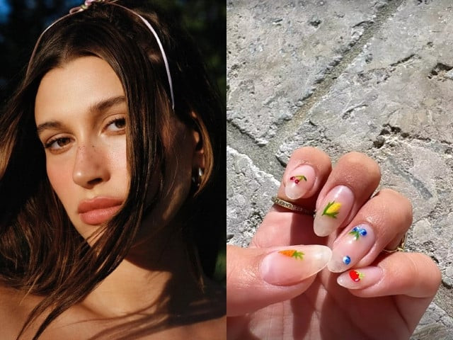 hailey bieber debuts new farmer s market manicured nails hailey bieber debuts new farmer s market manicured nails