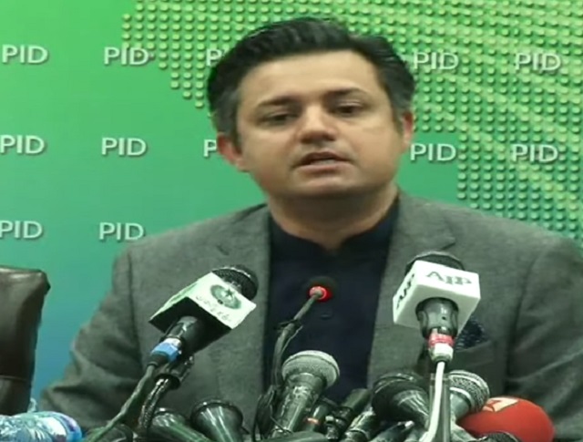 minister for industries hammad azhar addresses a presser in islamabad on february 26 2021 screengrab