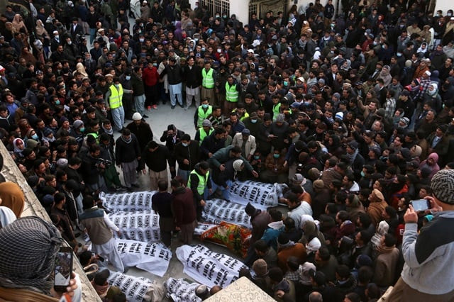 thousands of hazaras have been protesting while sitting along with the coffins of their loved ones in quetta photo file