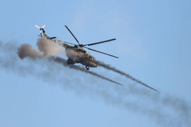 a helicopter fires during military exercises held by the armed forces of russia and belarus at the gozhsky training ground in the grodno region belarus in this handout photo released february 12 2022 photo reuters a helicopter fires during military exercises held by the armed forces of russia and belarus at the gozhsky training ground in the grodno region belarus in this handout photo released february 12 2022 photo reuters