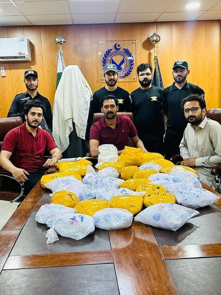 Heroin and ice seized from Torkham border crossing. PHOTO: EXPRESS