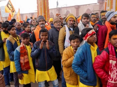 hindus throng ram temple in india s ayodhya as it opens to the public