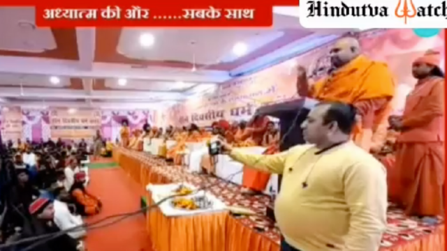 a three day hate speech conclave was organised by the controversial hindutva leader yati narsinghanand photo twitter hindutvawatchin