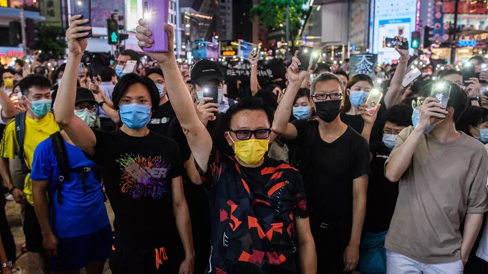 protests against china s increasingly heavy handed approach to hong kong of wracked the city for a year photo afp