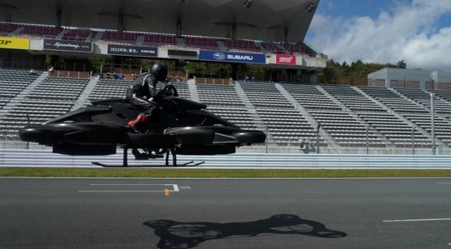 in a video grab from japanese startup a l i technologies the xturismo limited edition hoverbike is pictured during its demonstration at fuji speedway in oyama shizuoka prefecture japan october 26 2021 photo reuters in a video grab from japanese startup a l i technologies the xturismo limited edition hoverbike is pictured during its demonstration at fuji speedway in oyama shizuoka prefecture japan october 26 2021 photo reuters