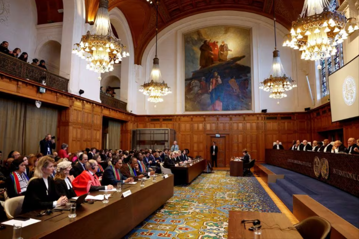 judges at the international court of justice icj rule on emergency measures against israel following accusations by south africa that the israeli military operation in gaza is a state led genocide in the hague netherlands january 26 2024 reuters piroschka van de wouw file photo