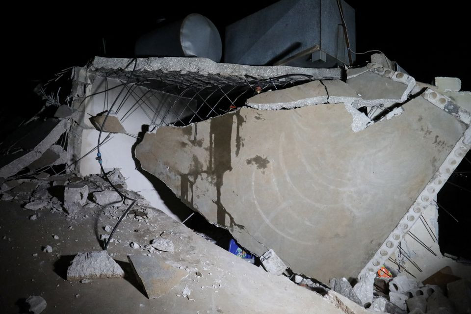 a damaged building is seen in the aftermath of a counter terrorism mission conducted by the u s special operations forces in atmeh syria february 3 2022 in this picture obtained from social media photo reuters