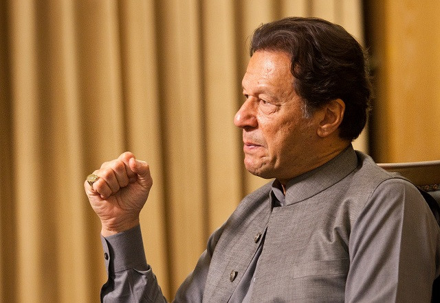 former prime minister imran khan gestures during an interview on wednesday photo twitter amirzia1