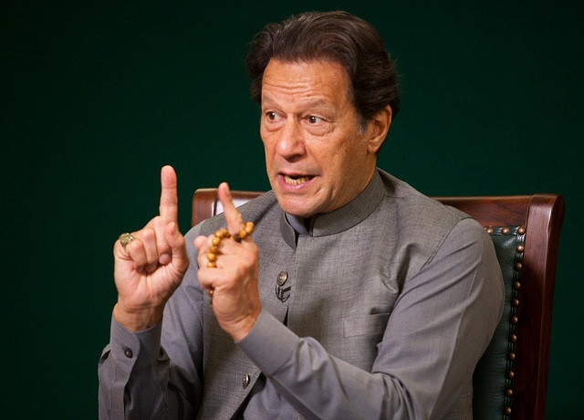 former prime minister imran khan gestures during an interview on wednesday photo twitter amirzia1