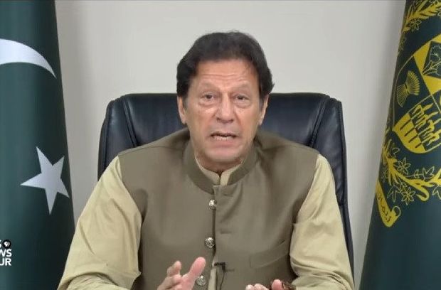 prime minister imran khan during the interview photo screengrab