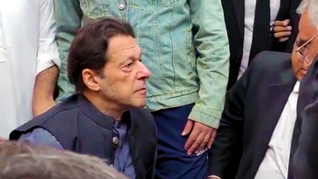 pakistan tehreek e insaf pti chairman imran khan at the lahore high court on friday march 24 2023 photo screengrab