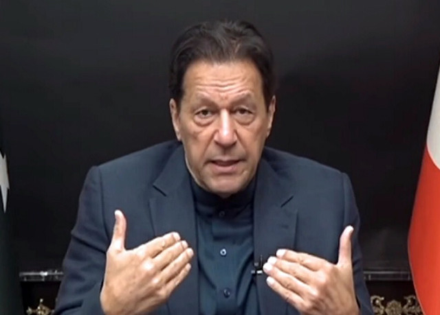 pti chief imran khan addressing the media screengrab