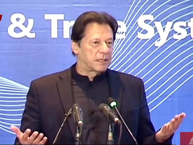 prime minister imran khan addressing the inaugural ceremony of track and trace system tts of fbr for sugar industry in islamabad on november 23 screengrab