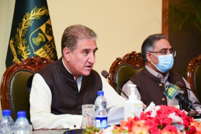 foreign minister shah mahmood qureshi speaks at launch of 2021 humanitarian response plan in islamabad on june 9 2021 photo app