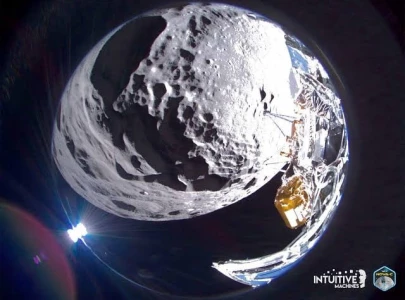 moon lander odysseus mission to be cut short after sideways touchdown moon lander odysseus mission to be cut short after sideways touchdown