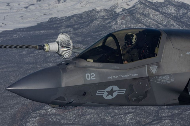 a f 35b aircraft from the us air force refuels during the annual red flag military exercise between the united states britain and australia in nevada us february 8 2023 photo reuters a f 35b aircraft from the us air force refuels during the annual red flag military exercise between the united states britain and australia in nevada us february 8 2023 photo reuters