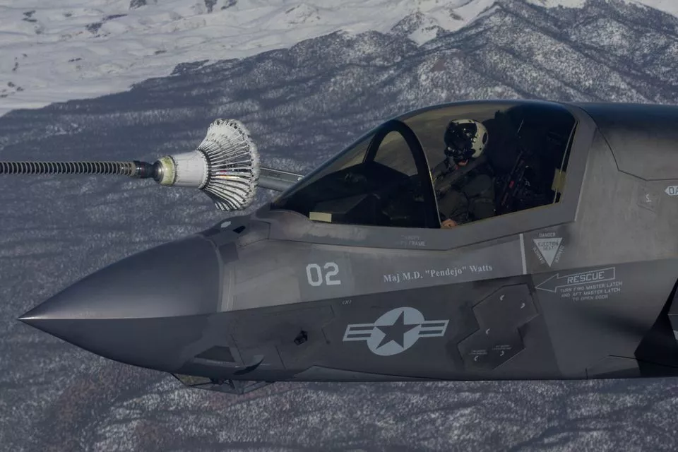 a f 35b aircraft from the us air force refuels during the annual red flag military exercise between the united states britain and australia in nevada us february 8 2023 photo reuters a f 35b aircraft from the us air force refuels during the annual red flag military exercise between the united states britain and australia in nevada us february 8 2023 photo reuters