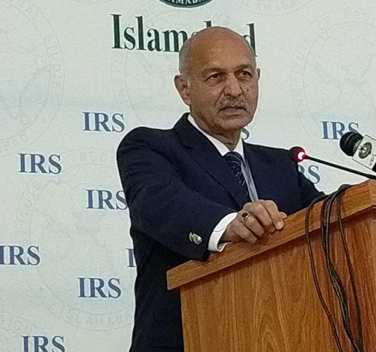 mushahid hussain syed addresses a conference titled disinformation as a tool of strategic warfare organised by the institute of regional studies irs in islamabad on february 23 2021 photo express rizwan shehzad