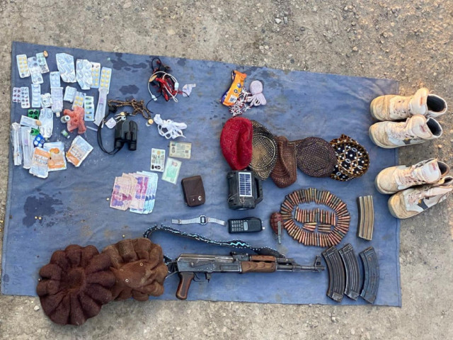 weapons and ammunition were also recovered from the killed terrorists photo ispr