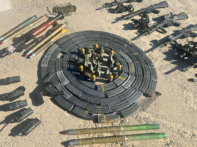a file photo of weapons and ammo recovered by the army in a military operation ispr