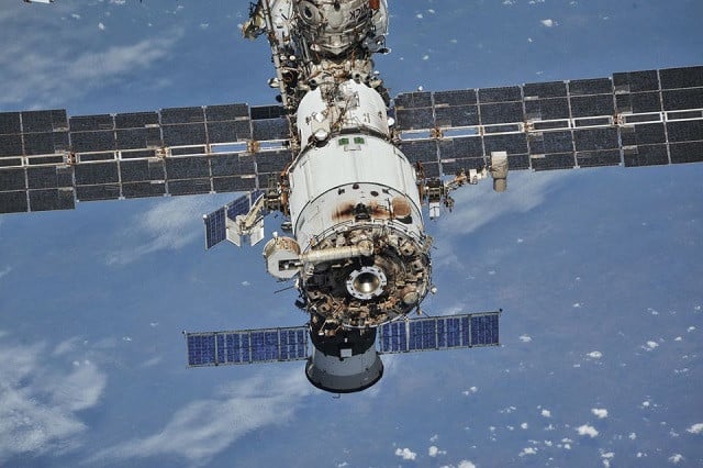 the international space station iss photographed by expedition 56 crew members from a soyuz spacecraft after undocking october 4 2018 photo reuters