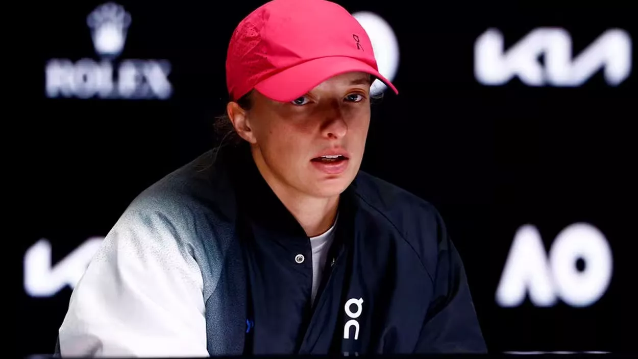 poland s iga swiatek during a press conference after losing her third round match against czech republic s linda noskova photo reuters poland s iga swiatek during a press conference after losing her third round match against czech republic s linda noskova photo reuters
