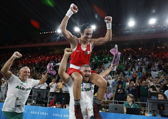 imane khelif of algeria celebrates winning against liu yang of china photo reuters