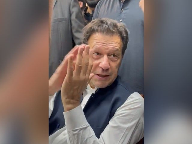 former prime minister imran khan appearing in lahore high court on march 17 2022 screengrab