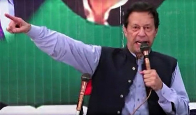 former prime minister imran khan addressing a public gathering in khoshab on july 8 2022 screengrab former prime minister imran khan addressing a public gathering in khoshab on july 8 2022 screengrab